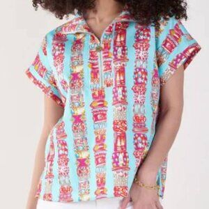 NEW NWT Emily McCarthy Poppy Pullover Top Shirt Iconic Iris  MEDIUM